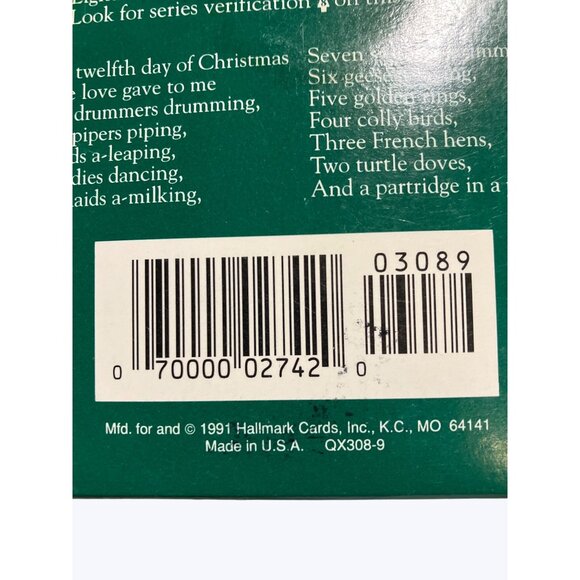 Hallmark Keepsake Ornament 1991 Twelve Days Of Christmas Eight Maids A-Milking A - Picture 4 of 10